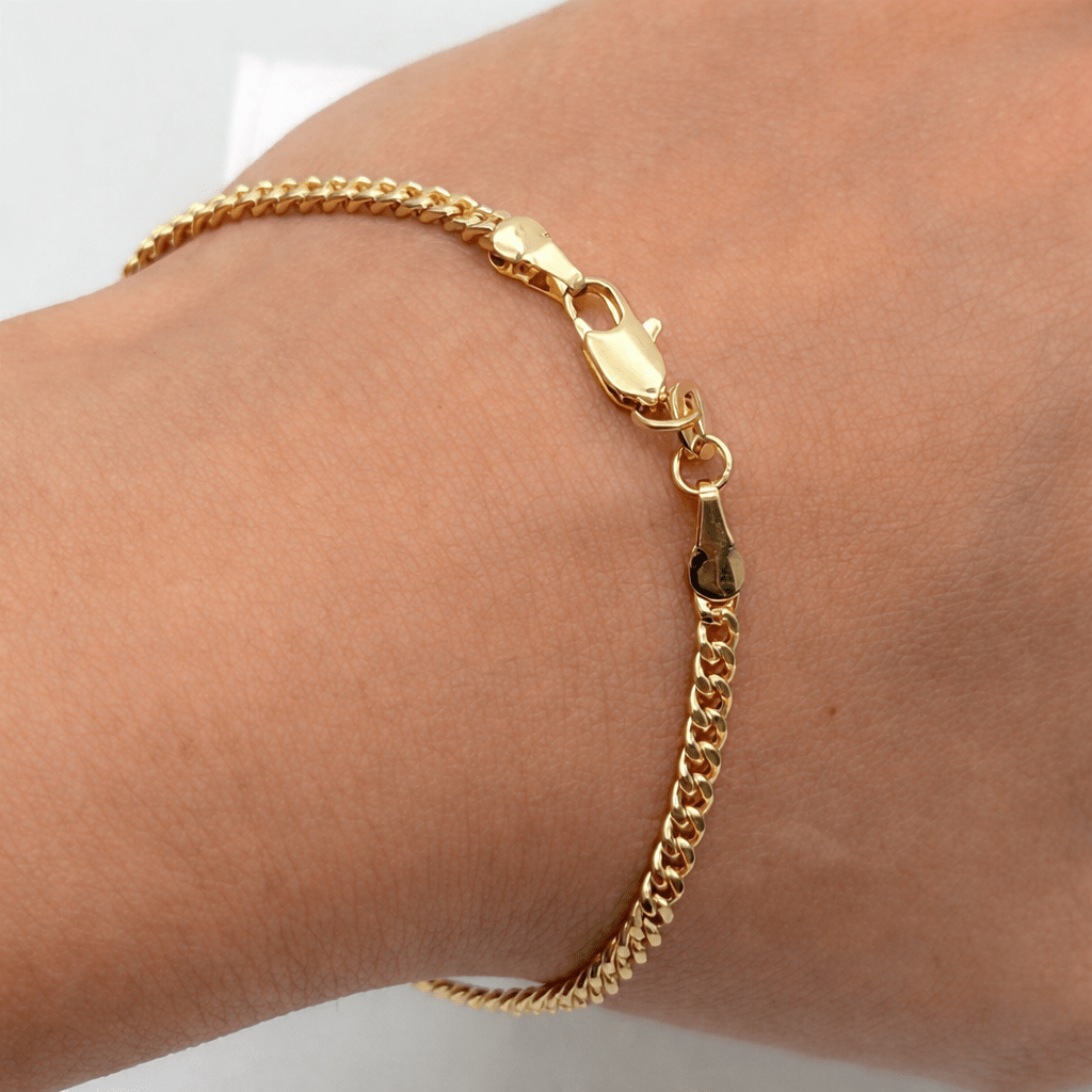 PULSERA CUBANA 18CM 2.8MM-PULSERAS ORO LAMINADO-JOYERIA D'ORÉ-ORO LAMINADO 18K CALI