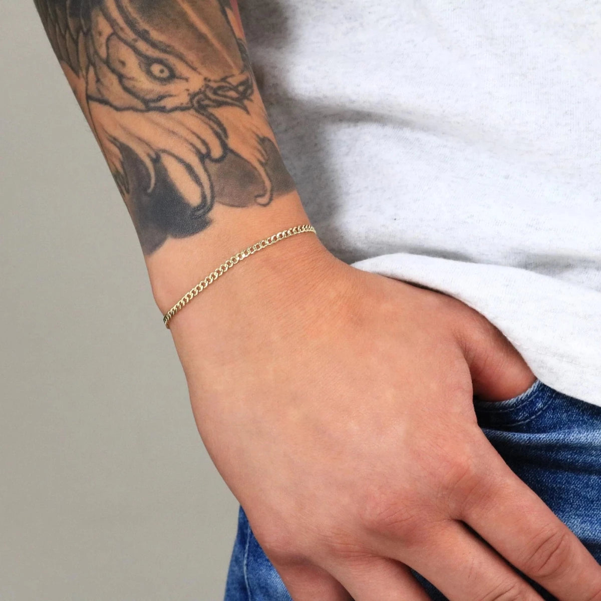 PULSERA CUBANA 18CM 2.8MM-PULSERAS ORO LAMINADO-JOYERIA D'ORÉ-ORO LAMINADO 18K CALI