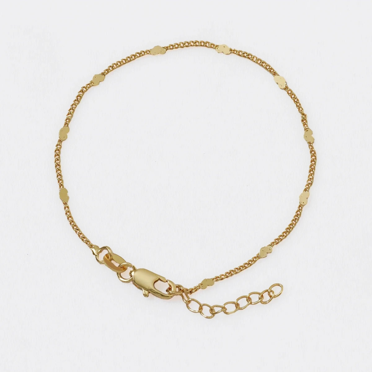 PULSERA CUBANA LOVE 16CM + EXTENSOR-PULSERAS ORO LAMINADO-JOYERIA D'ORÉ-ORO LAMINADO 18K CALI