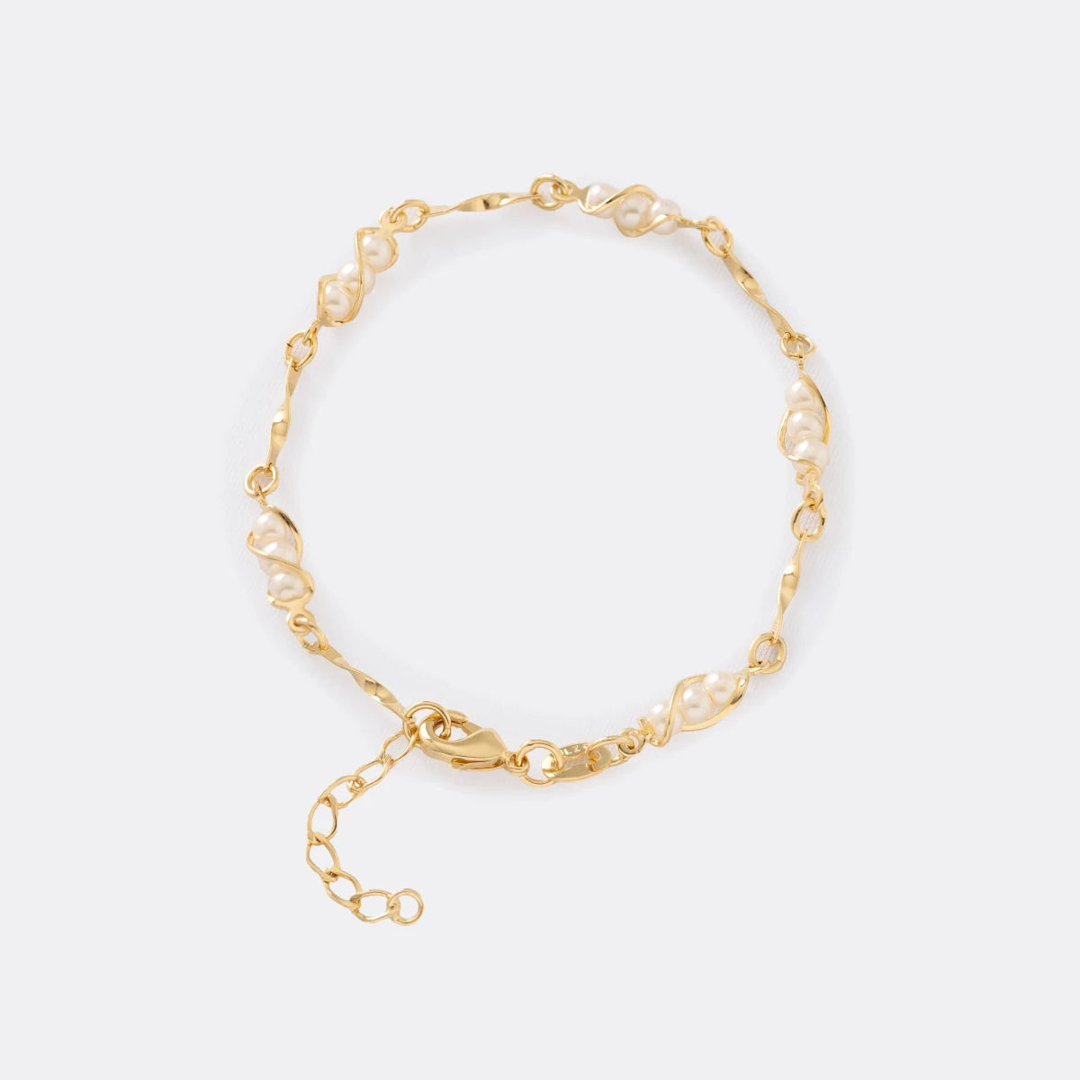 PULSERA GLEAM PEARL16CM + EXTENSOR-PULSERAS ORO LAMINADO-JOYERIA D'ORÉ-ORO LAMINADO 18K CALI