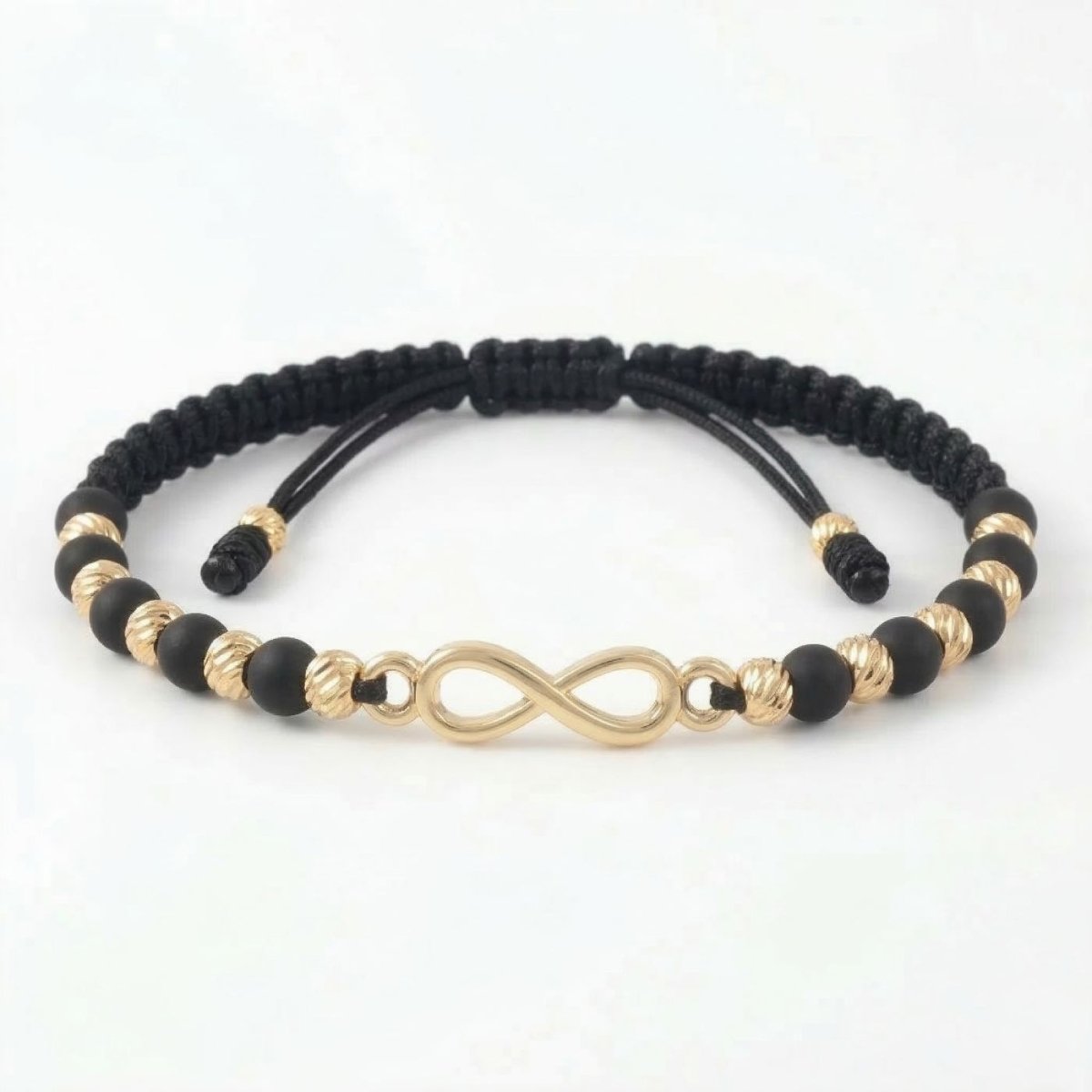 PULSERA INFINITY GLOW NEGRO 3.5MM-PULSERAS TEJIDAS-JOYERIA D'ORÉ-ORO LAMINADO 18K CALI