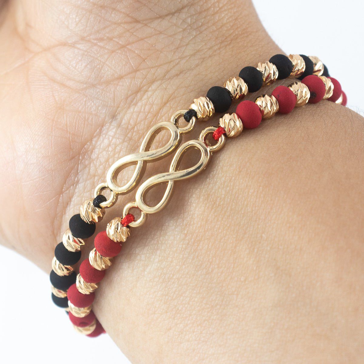 PULSERA INFINITY GLOW ROJO 3.5MM-PULSERAS TEJIDAS-JOYERIA D'ORÉ-ORO LAMINADO 18K CALI
