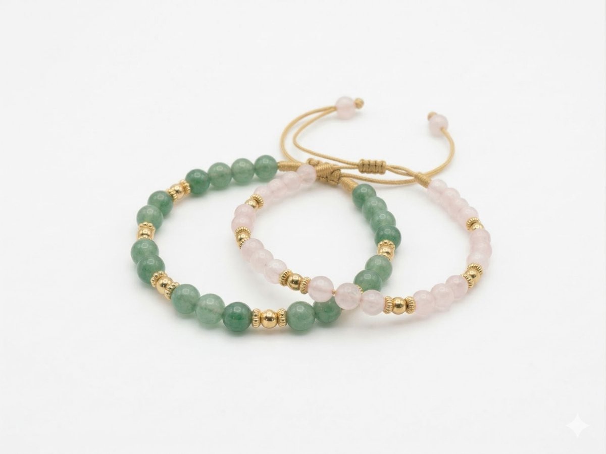 PULSERA PIEDRAS NATURALES VERDE-PULSERAS TEJIDAS-JOYERIA D'ORÉ-ORO LAMINADO 18K CALI