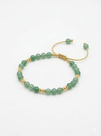 PULSERA PIEDRAS NATURALES VERDE-PULSERAS TEJIDAS-JOYERIA D'ORÉ-ORO LAMINADO 18K CALI