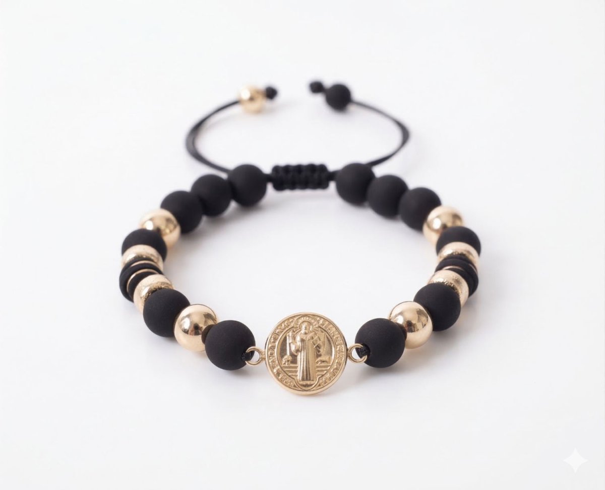 PULSERA SAN BENITO 4 BALINES 7MM-PULSERAS TEJIDAS-JOYERIA D'ORÉ-ORO LAMINADO 18K CALI
