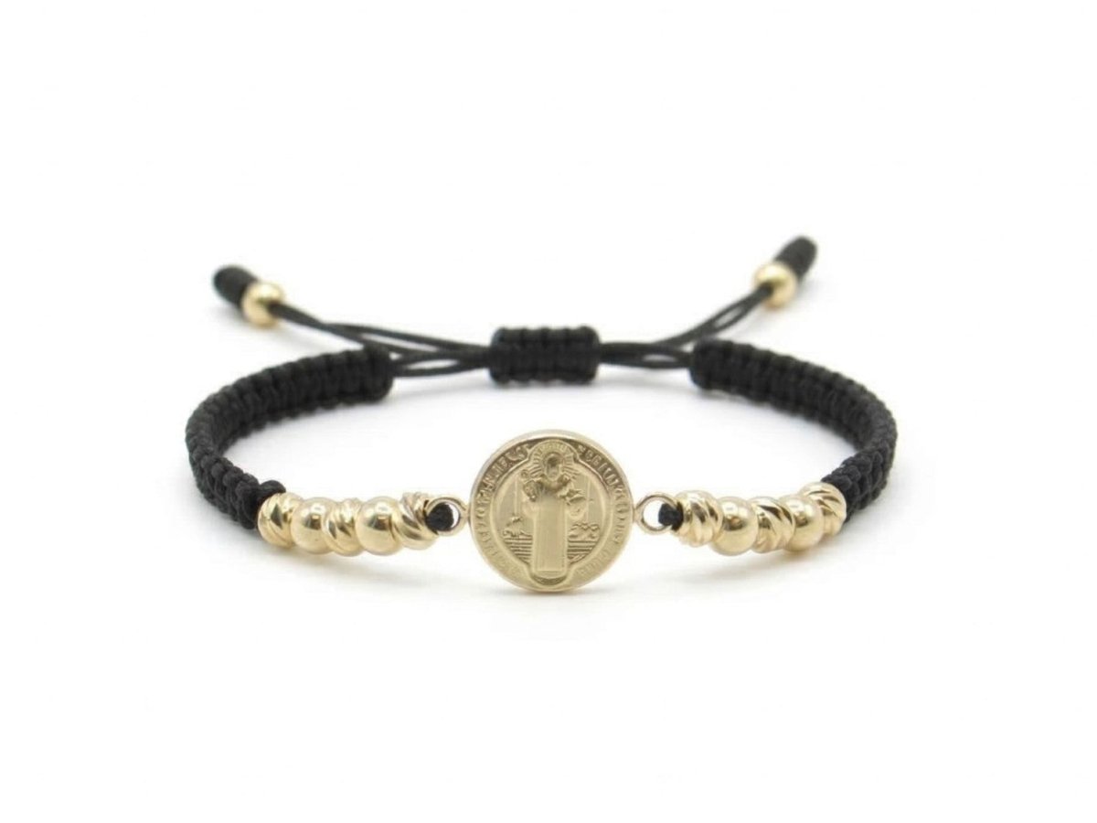 PULSERA SAN BENITO ROYALE NEGRO-PULSERAS TEJIDAS-JOYERIA D'ORÉ-ORO LAMINADO 18K CALI