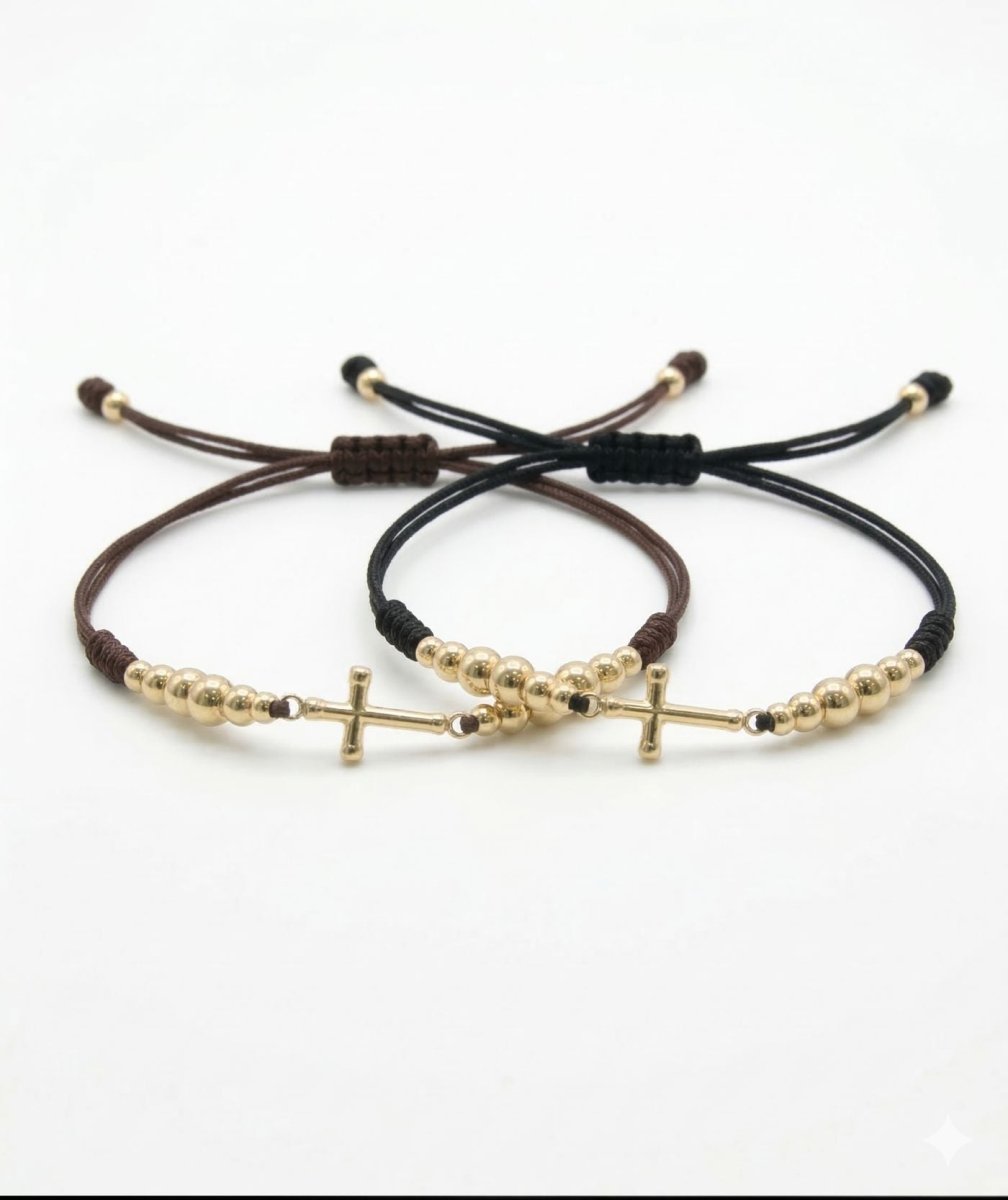 PULSERA SANCTUS GOLD CAFÉ 3-4-5MM-PULSERAS TEJIDAS-JOYERIA D'ORÉ-ORO LAMINADO 18K CALI