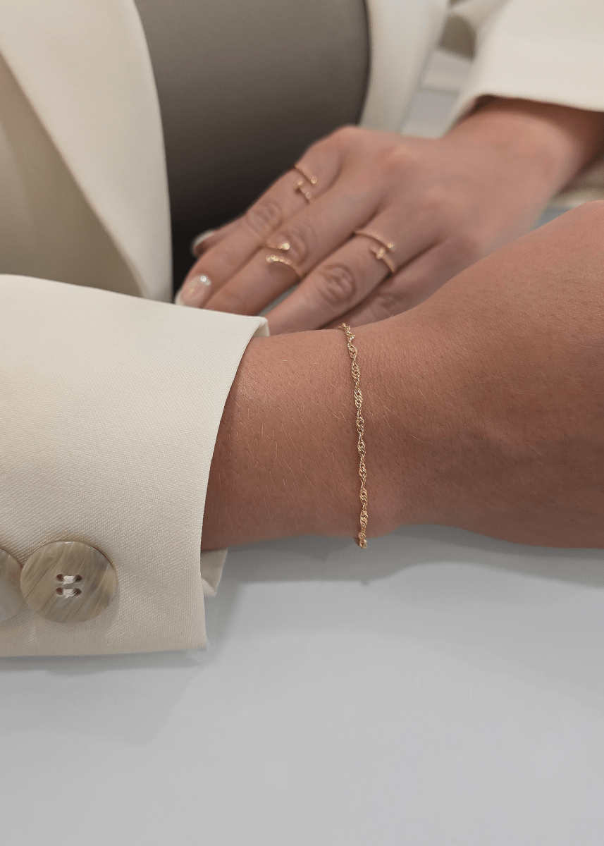 PULSERA SINGAPUR 16CM 1.5CM EXTENSOR-PULSERAS ORO LAMINADO-JOYERIA D'ORÉ-ORO LAMINADO 18K CALI