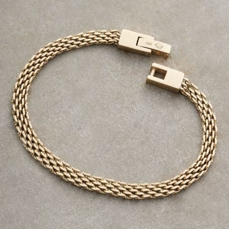 PULSERA TEJIDO CHINESCO 4MM-PULSERAS ORO LAMINADO-JOYERIA D'ORÉ-ORO LAMINADO 18K CALI