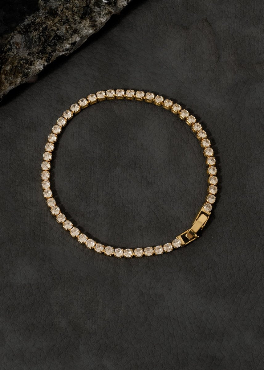 PULSERA TENNIS CRYSTAL 20CM 4MM-PULSERAS ORO LAMINADO-JOYERIA D'ORÉ-ORO LAMINADO 18K CALI