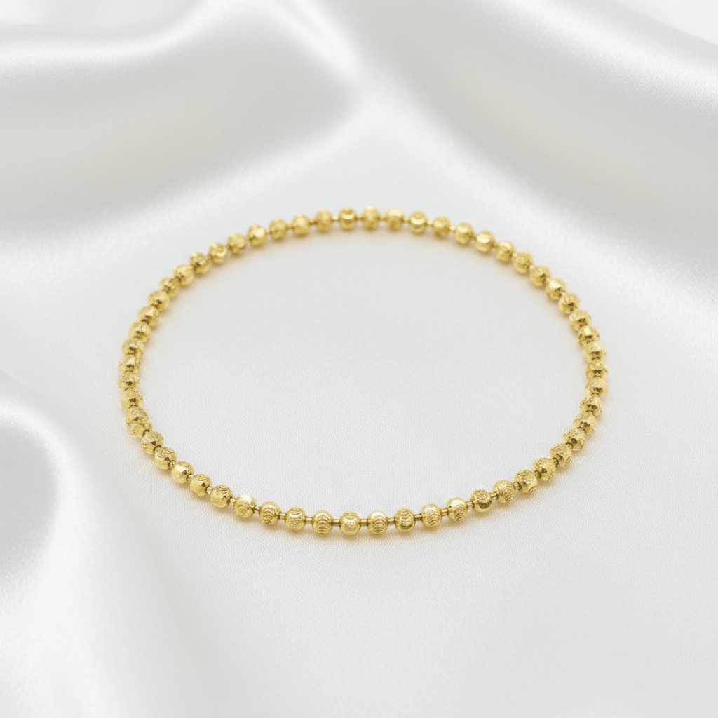 PULSERA/TOBILLERA MILITAR DIAMANTADA 3MM 21CM-PULSERAS ORO LAMINADO-JOYERIA D'ORÉ-ORO LAMINADO 18K CALI