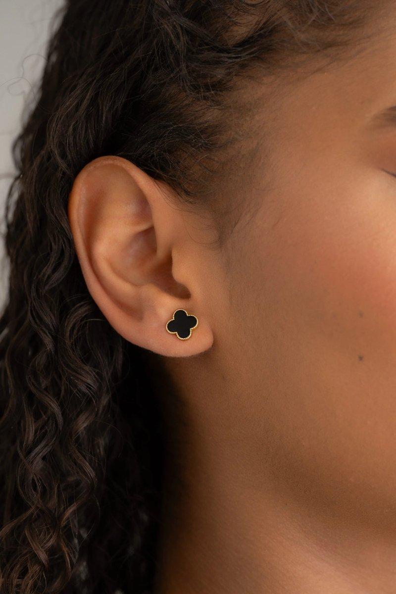 SET BLACK CLOVER 1CM-DIJES-JOYERIA D'ORÉ-ORO LAMINADO 18K CALI