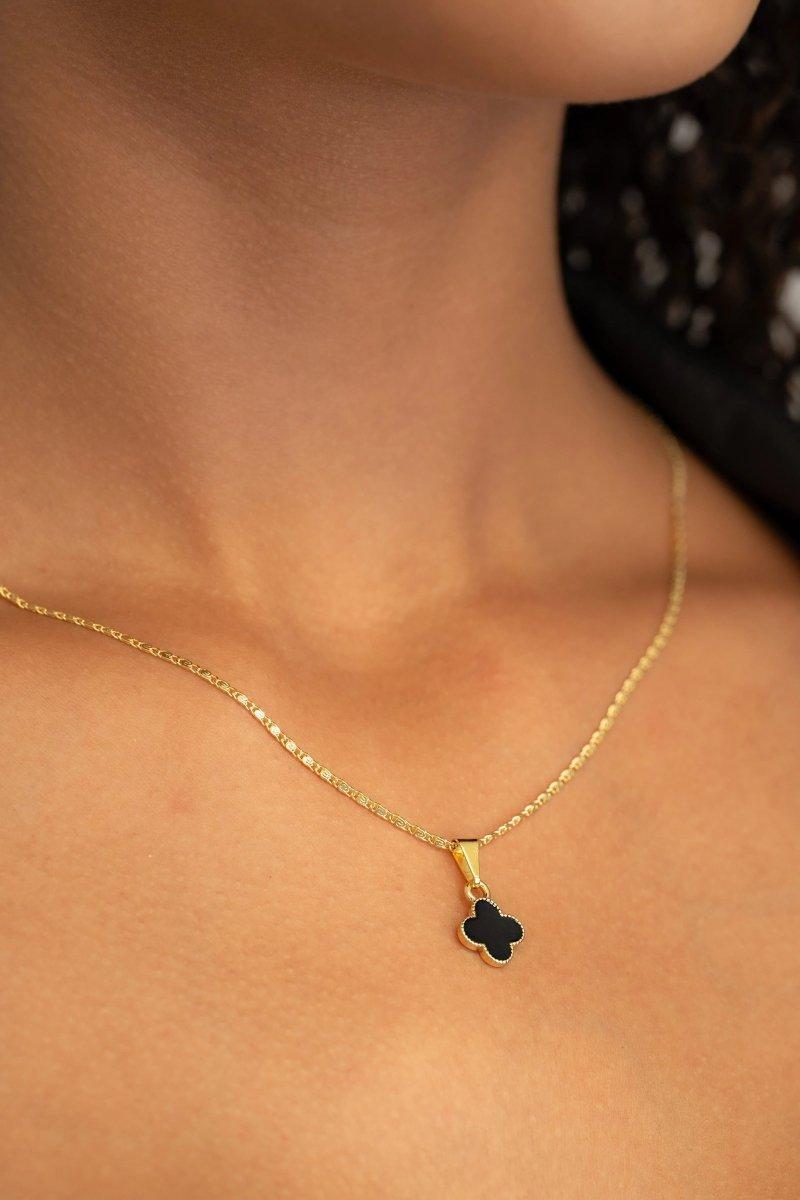 SET BLACK CLOVER 1CM-DIJES-JOYERIA D'ORÉ-ORO LAMINADO 18K CALI