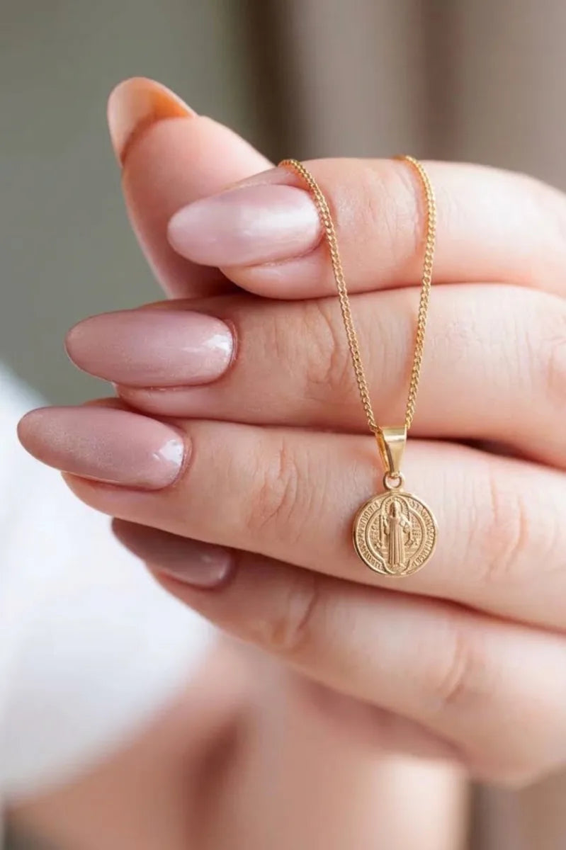 Set protección San Benito oro laminado 18k cali 3