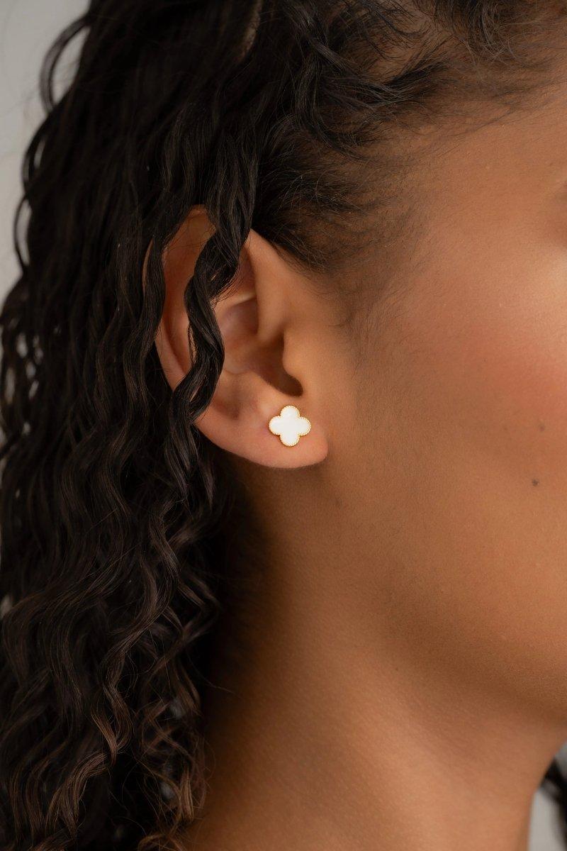 SET WHITE CLOVER 1CM-DIJES-JOYERIA D'ORÉ-ORO LAMINADO 18K CALI