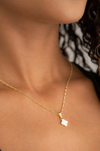 SET WHITE CLOVER 1CM-DIJES-JOYERIA D'ORÉ-ORO LAMINADO 18K CALI