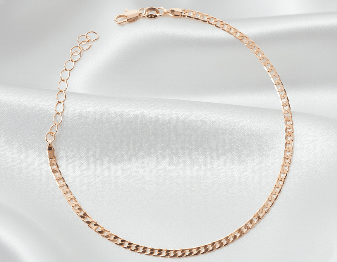 TOBILLERA CUBANA GRUESA 28.5CM-TOBILLERAS-JOYERIA D'ORÉ-ORO LAMINADO 18K CALI