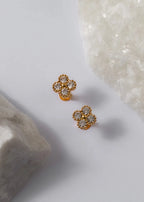 TOPO CLOVER CRISTAL-TOPOS-JOYERIA D'ORÉ-ORO LAMINADO 18K CALI