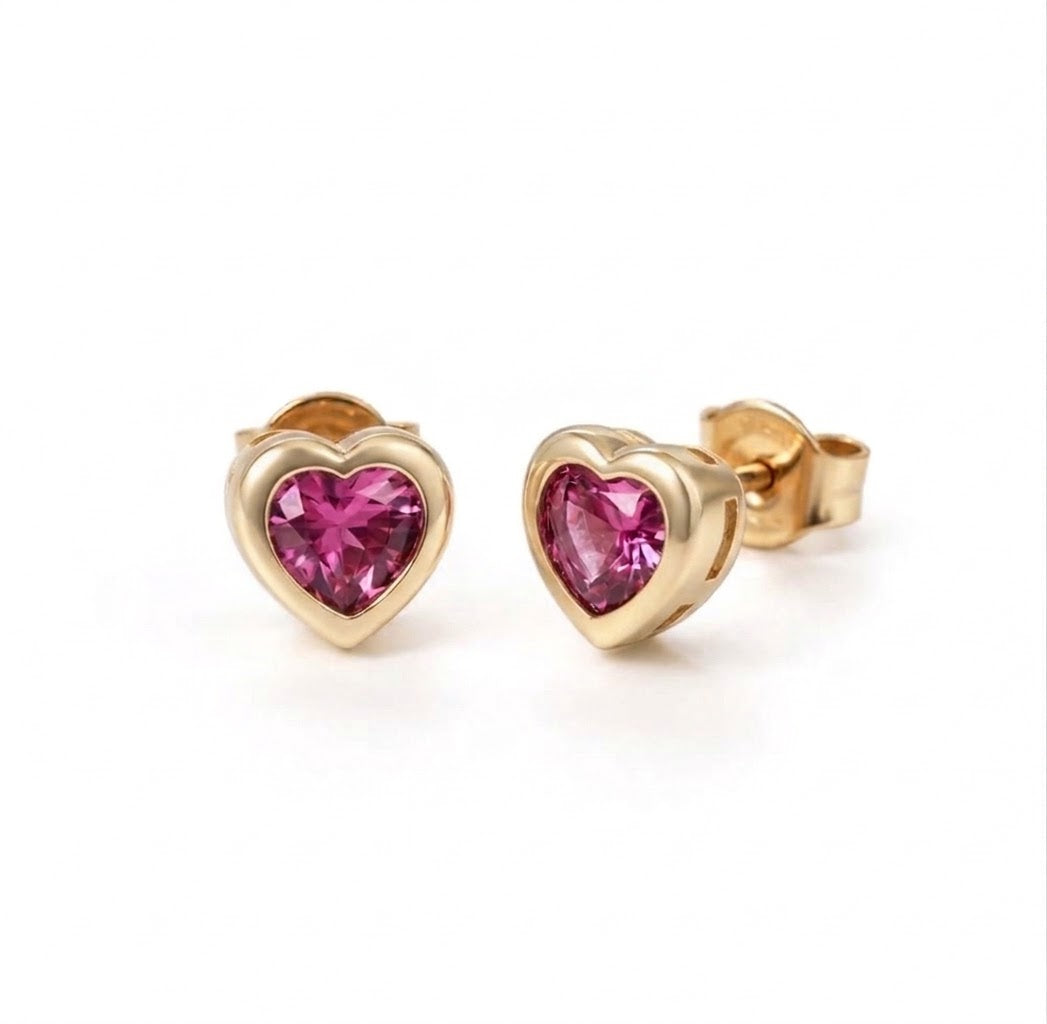 TOPO CORAZÓN CON ZIRCÓN oro laminado 18k cali