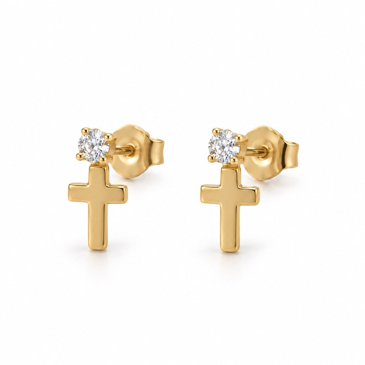TOPO CRUZ CON ZIRCON oro laminado 18k cali
