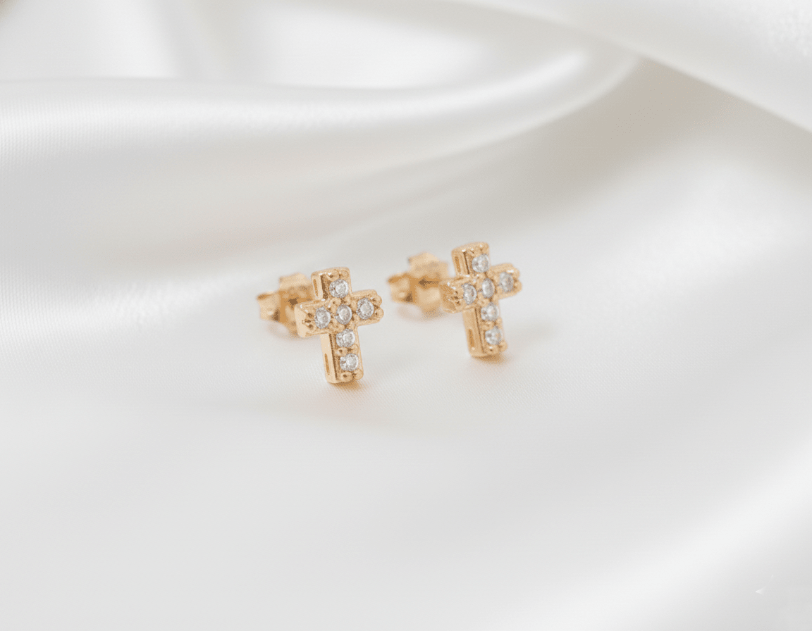 TOPO CRUZ PEQUEÑA-TOPOS-JOYERIA D'ORÉ-ORO LAMINADO 18K CALI