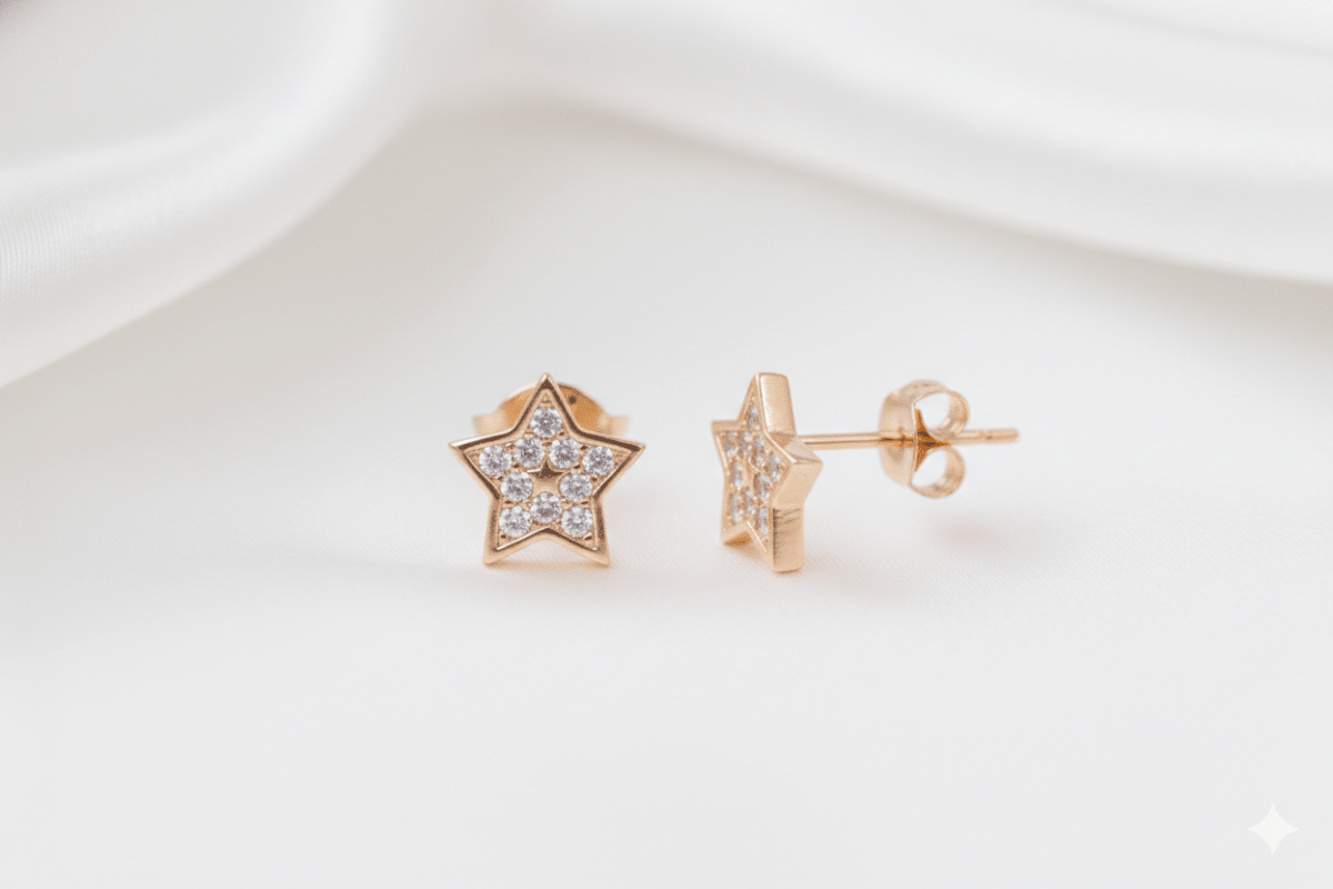 TOPO ESTRELLA CON CIRCONES-TOPOS-JOYERIA D'ORÉ-ORO LAMINADO 18K CALI
