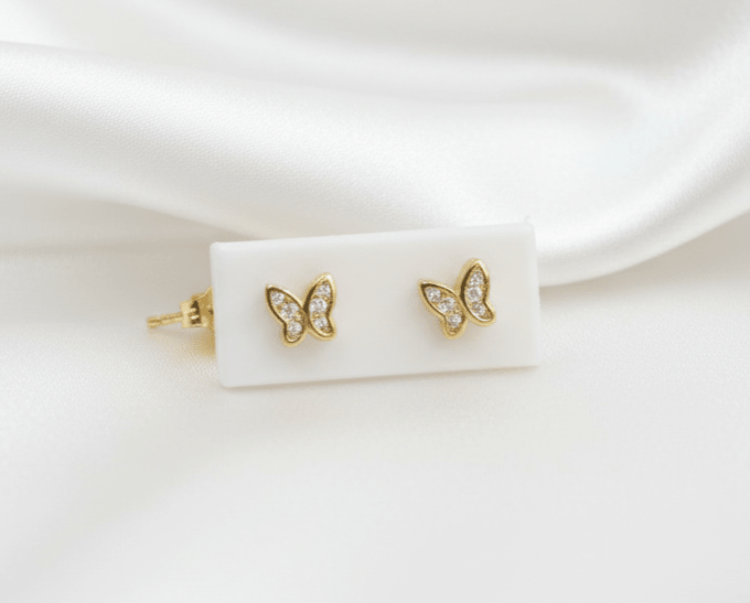 TOPO MARIPOSA CON CIRCONES-TOPOS-JOYERIA D'ORÉ-ORO LAMINADO 18K CALI