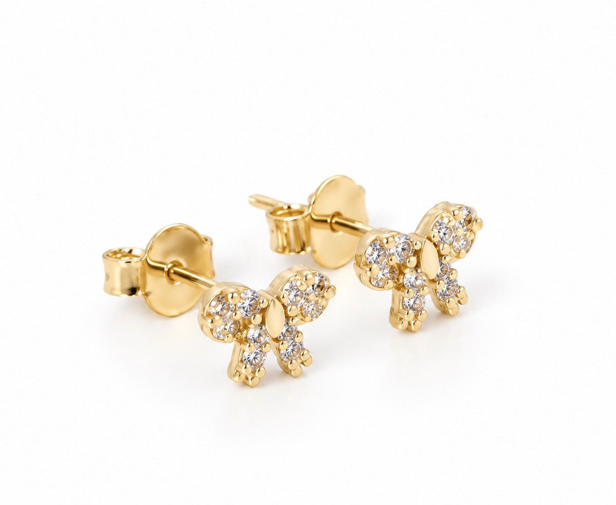 TOPO MOÑO 8 ZIRCONES oro laminado 18k cali 2