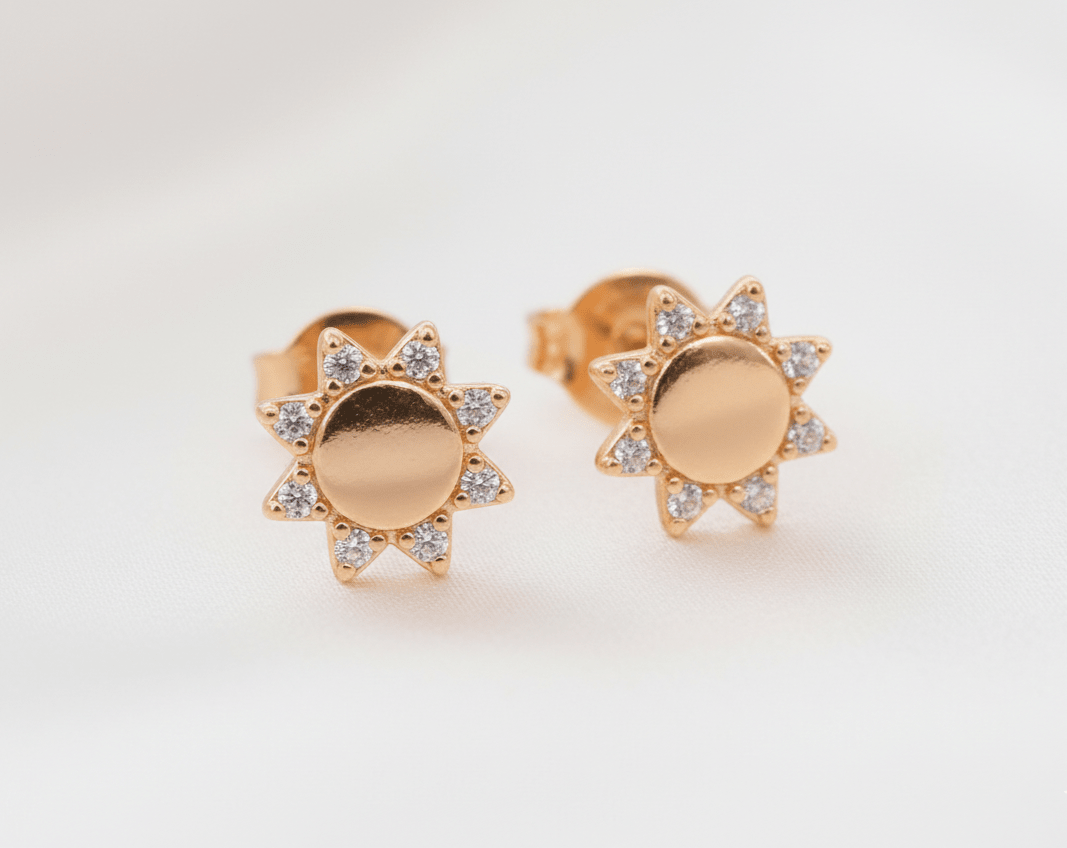 TOPO SOL CON CIRCONES-TOPOS-JOYERIA D'ORÉ-ORO LAMINADO 18K CALI