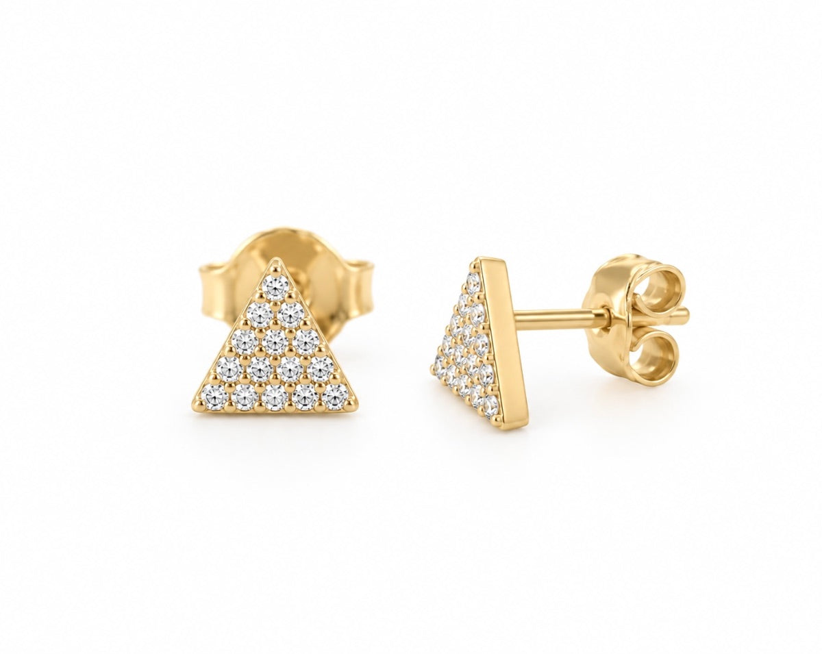 TOPO TRIANGULO CON CIRCONES BLANCOS oro laminado 18k cali