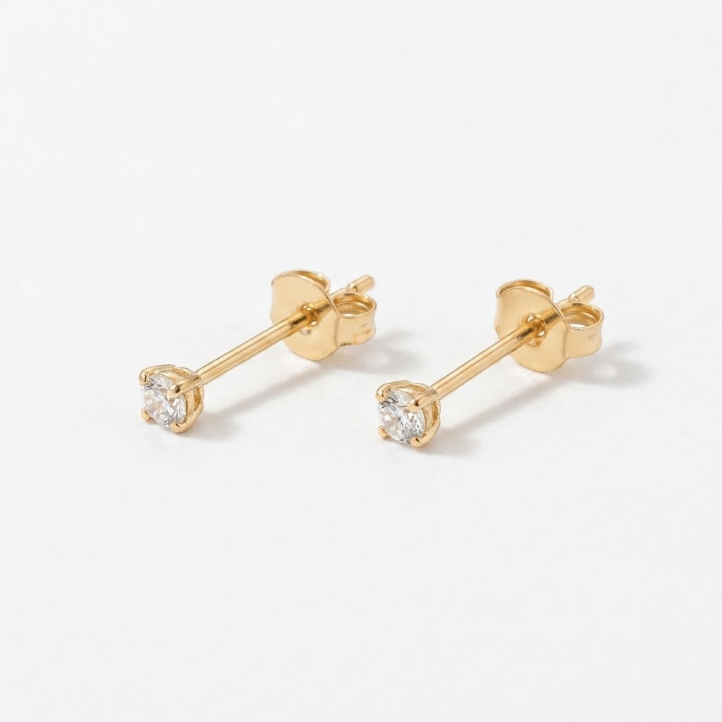 TOPO ZIRCON BLANCO 4 PUNTAS oro laminado 18k cali