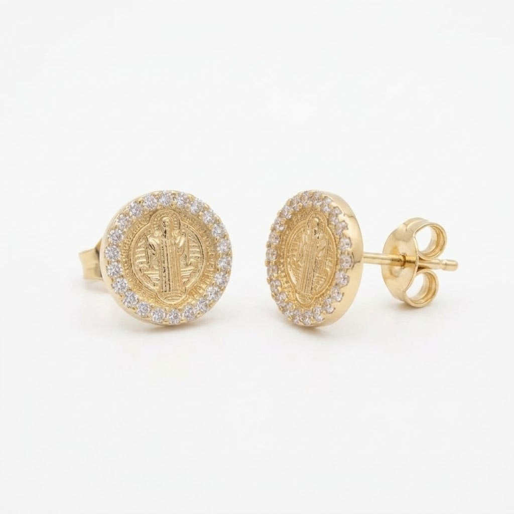 TOPOS SAN BENITO CON CIRCONES 9.2MM oro laminado 18k cali