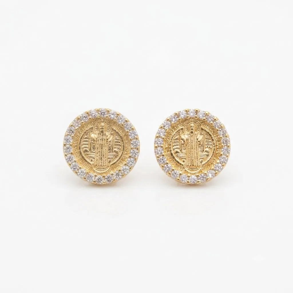 TOPOS SAN BENITO CON CIRCONES 9.2MM oro laminado 18k cali