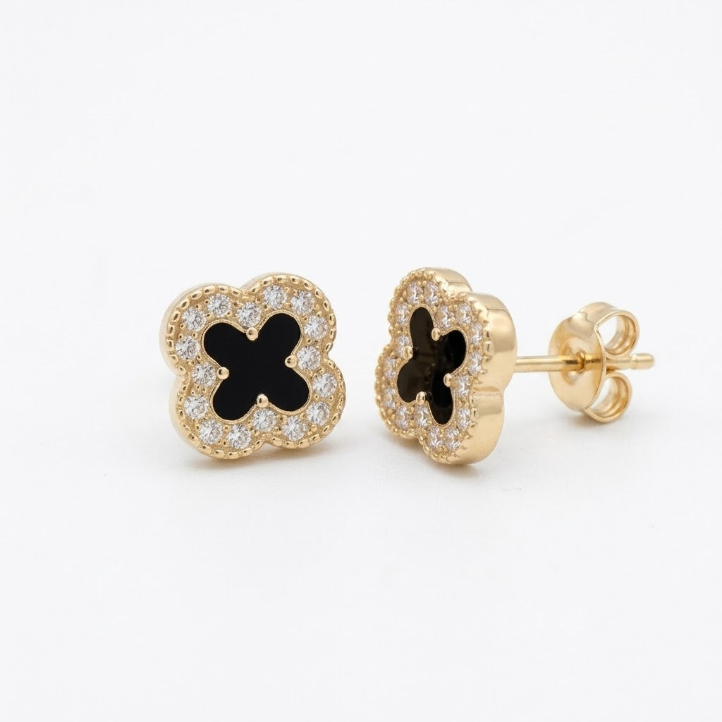 TOPOS VAN CLEEF NEGROS oro laminado 18k cali