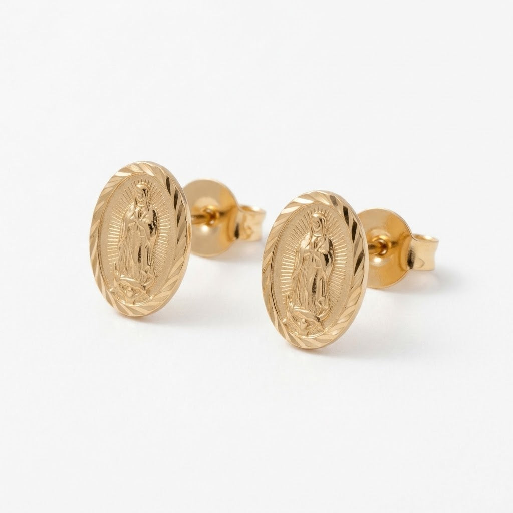 TOPOS VIRGEN GUADALUPE oro laminado 18k cali